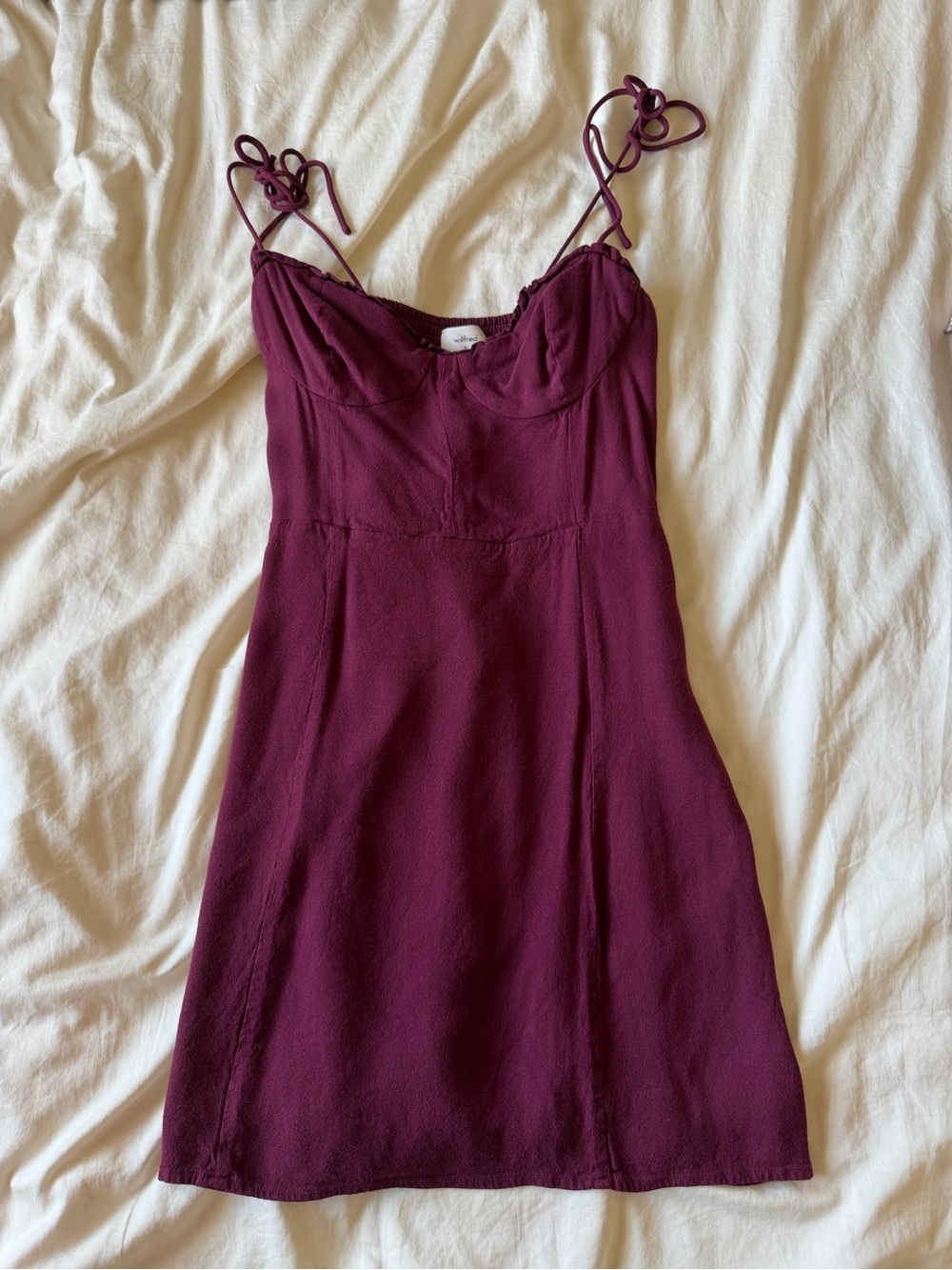 Aritizia Wilfred Wine Spaghetti Strap Dress Size 6